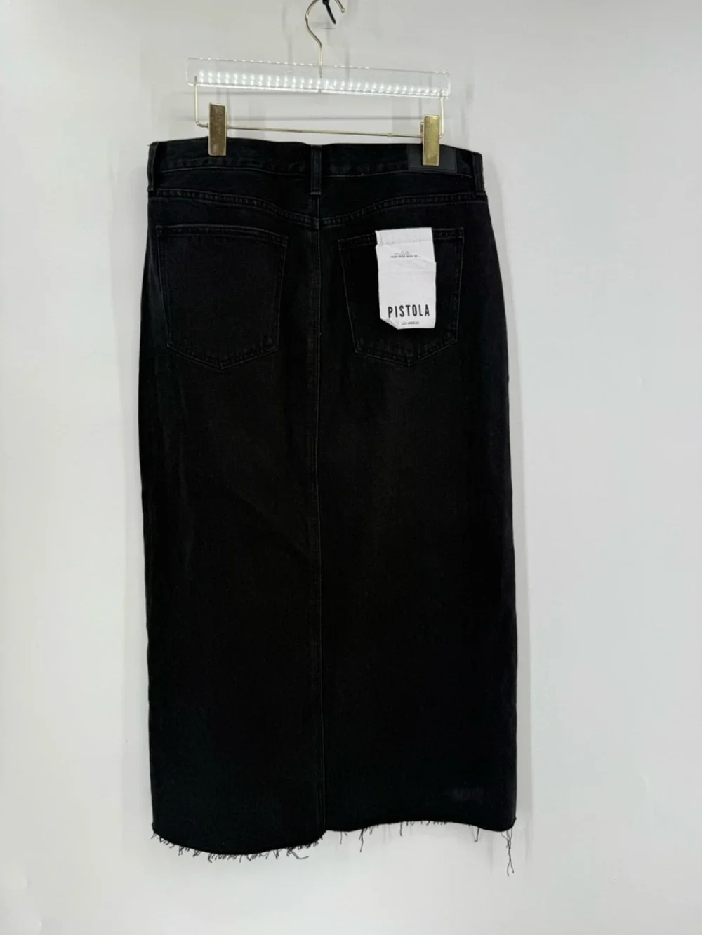 Anthropologie Pistola Alice Black Denim Underground Skirt‎ size 32 NWT